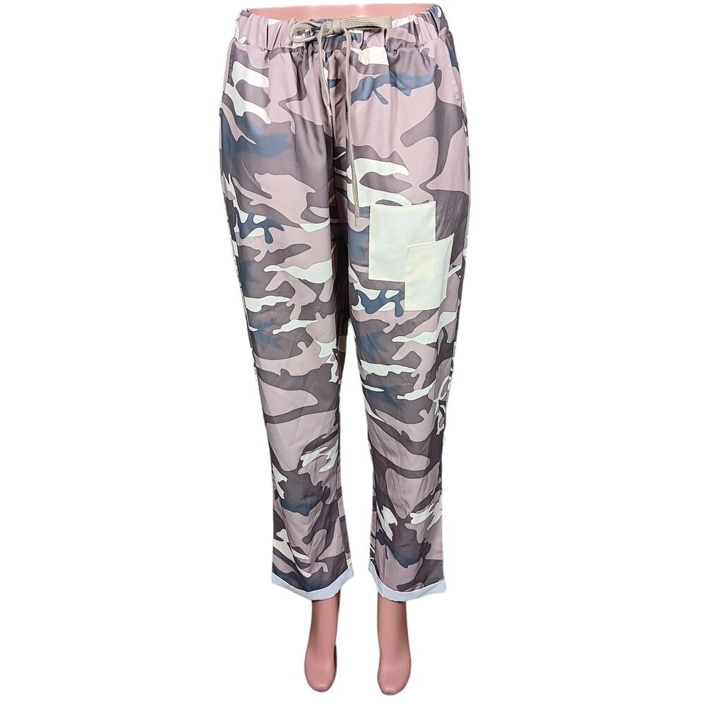 Camo Neutral Colors Joggers Size XL Gray and Cream Tones Pull On Drawstring